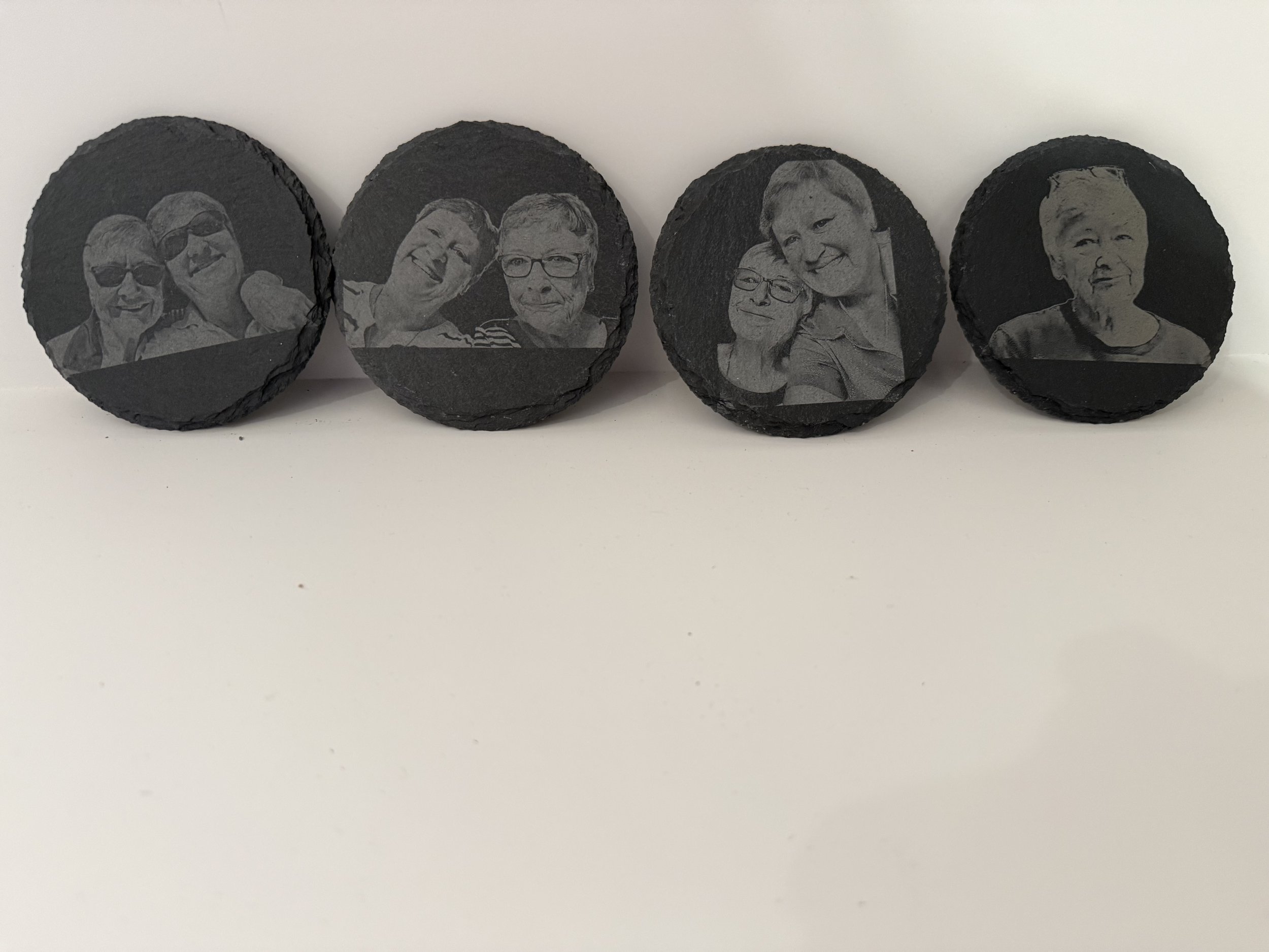 Custom engraved slate coasters